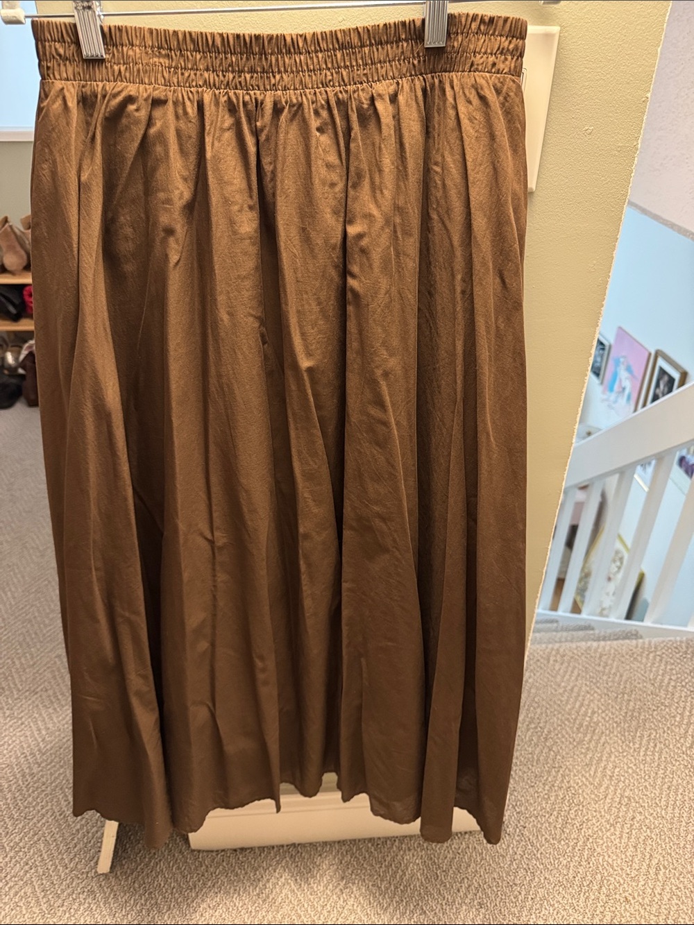 Zara Brown Maxi Gathered Skirt